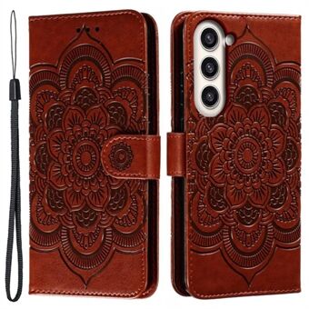 Til Samsung Galaxy S23+ Imprinting Mandala Flower Phone Cover Flip PU Læder Stand Beskyttelsesetui