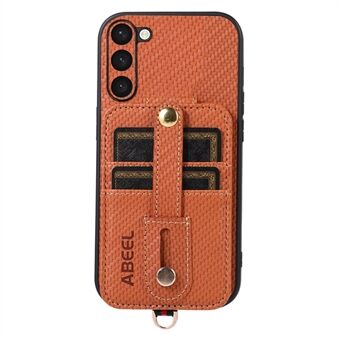 ABEEL Stil 02 Kortholder Telefon Etui til Samsung Galaxy S23+ RFID Blokering Carbon Fiber Texture PU+TPU Støttefunktion Cover