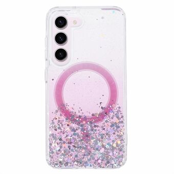 JTW-serien TPU+Acrylic Slim-etui til Samsung Galaxy S23+ Etui Glitter Epoxy Anti-Drop Telefoncover Kompatibel med MagSafe