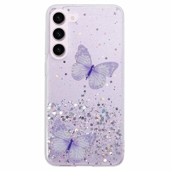 AW-serien til Samsung Galaxy S23+ Cover TPU + PVC Sparkle Epoxy Telefon-etui med stor baglinsehul.