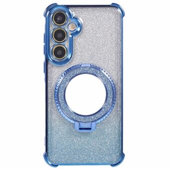 Til Samsung Galaxy A54 5G Case TPU Glitter Telefoncover med fod og spejl.