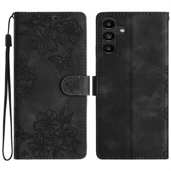 Til Samsung Galaxy A54 5G-etui Sakura Butterfly-mønster læder + TPU Anti-Drop telefoncover