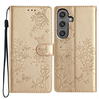 For Samsung Galaxy A54 5G Wallet Telefontaske Sommerfugl Blomster Mønster Stå Læder Cover