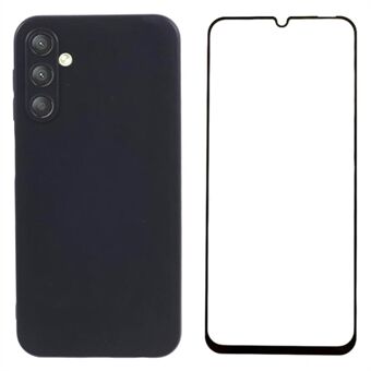 WANLONFENG MS-serie til Samsung Galaxy A54 5G etui mat TPU mobilcover med hærdet glas skærmfilm