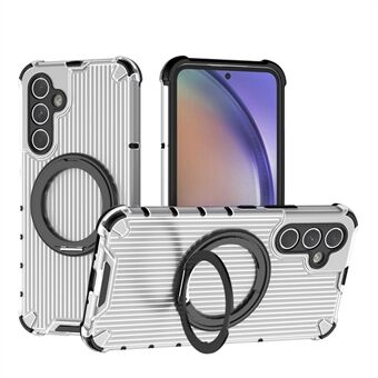 Til Samsung Galaxy A54 5G Etui med Magnetisk Kickstand Lodret Stribe PC+TPU Telefon Cover