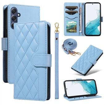 Til Samsung Galaxy A54 5G Etui Wallet Rhombus Læder Telefondæksel med Skulderrem, Håndledsrem