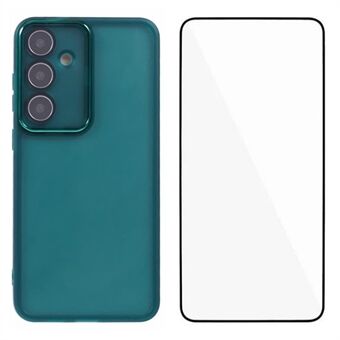 WANLONFENG DKSM-serien til Samsung Galaxy A54 5G TPU-etui med elektropletteret ramme telefoncover med hærdet glas