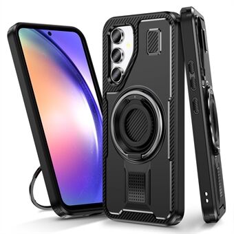 Til Samsung Galaxy A54 5G Etui TPU+PC Kickstand Telefoncover med Silikone Fingerrem