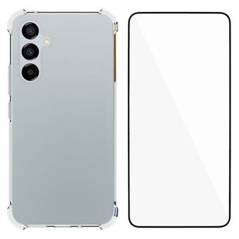 WANLONFENG WL-serien til Samsung Galaxy A54 5G-etui 2,0 mm gennemsigtig TPU-cover med hærdet glasfilm (stor objektivhul)