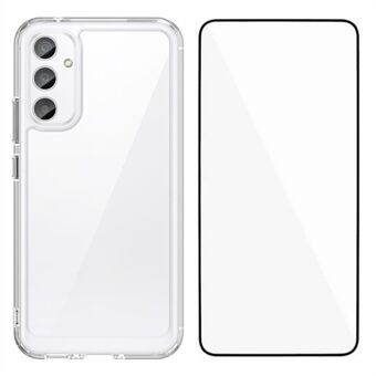 WANLONFENG MF-serien til Samsung Galaxy A54 5G Etui TPU+Acrylic Klar Telefon Cover med Hærdet Glas Film