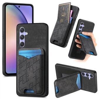 Samsung Galaxy A54 5G Etui Præget Mønster Kortholder Støttefod Læder Bagside Cover