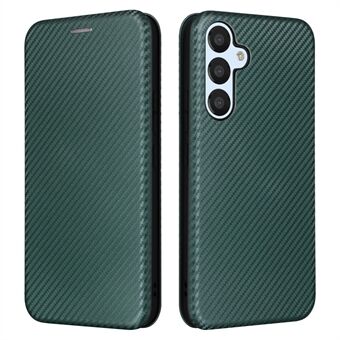 Til Samsung Galaxy A54 5G Carbon Fiber Texture Magnetisk PU Læder Anti-ridse Telefon Taske Stand Drop-sikker Mobiltelefon Cover med kortplads