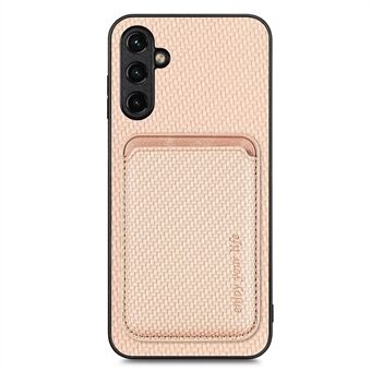 Til Samsung Galaxy A54 5G Aftagelig 2-i-1 magnetisk kortholder Telefonetui Carbon Fiber Texture Beskyttende Cover