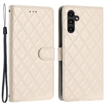 Til Samsung Galaxy A54 5G telefontaske Stitching Line Rhombus PU læder Stand Telefoncover med rem