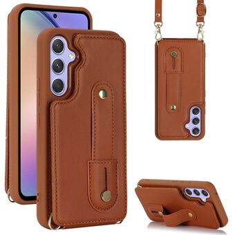 Til Samsung Galaxy A54 5G Armbånd Kickstand Beskyttende Cover Kortholder Design PU-læder + TPU-telefoncover