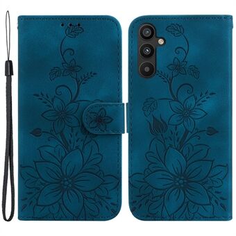 Til Samsung Galaxy A54 5G Læder Stand Wallet Etui med præget Lily Flower Anti-chok Mobilcover