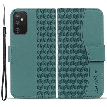 Til Samsung Galaxy A54 5G taske med ruder præget, anti-drop PU læder smartphone-cover.