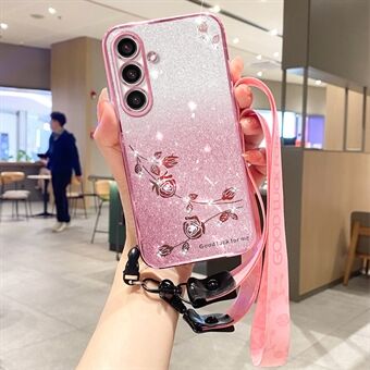 KADEM Til Samsung Galaxy A54 5G Stødsikker Telefon Etui TPU Glitter Telefon Cover med Rem