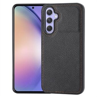 Til Samsung Galaxy A54 5G-etui med Litchi-struktureret PU-læderbelægning og helt omsluttende TPU-telefoncover