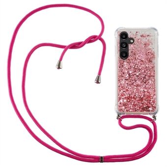 Til Samsung Galaxy A54 5G Cover Quicksand Glitter TPU Hjørner Pude Telefonbeskytter med Lanyard