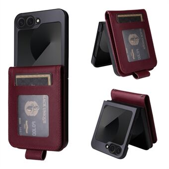 For Samsung Galaxy Z Flip6 5G Etui PU Læder Kortholder Foldbar Telefoncover