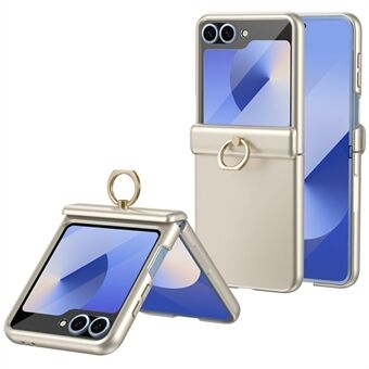 Til Samsung Galaxy Z Flip5 5G Etui med Hærdet Glas Film Ringholder Kickstand PC-telefoncover