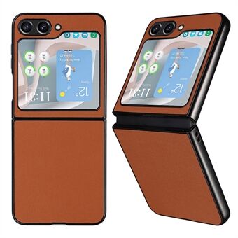 Til Samsung Galaxy Z Flip5 5G Stødsikker telefontaske Texture PU Læder+PC Slim Cover