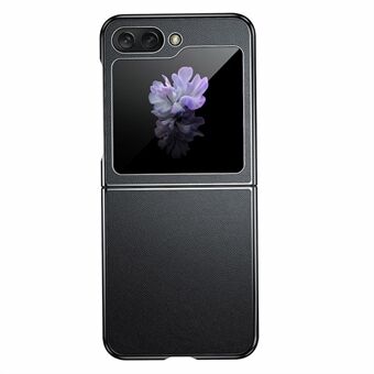 Til Samsung Galaxy Z Flip5 5G slank telefoncover af PU + spaltet læder + PC stødsikkert etui.