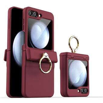 GKK til Samsung Galaxy Z Flip5 5G Ring Kickstand PC-etui Magnetisk hængselbeskyttelse Telefoncover.