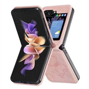 Til Samsung Galaxy Z Flip6 5G Etui Sommerfuglemønster PU Læder + PC Ridsefast Telefoncover