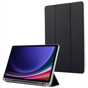 Til Samsung Galaxy Tab S9 / S9 FE Etui Tri-Fold Stand Smart Auto / Wake Læder Tablet Cover Carbon Fiber Tekstur