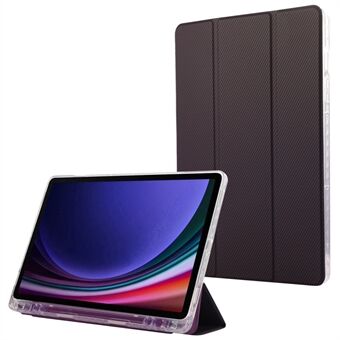 Til Samsung Galaxy Tab S9 / S9 FE Cover Tre-fold Stand Smart Auto / Wake Læder Tablet Cover Carbon Fiber Tekstur