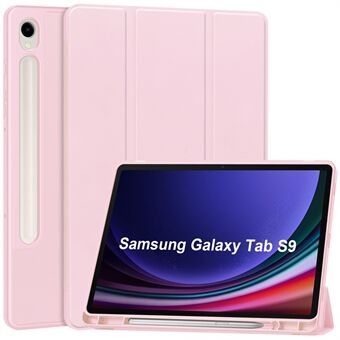 Tri-fold Stand Case til Samsung Galaxy Tab S9, PU-læder Auto Wake / Sleep Tablet Cover med Pen Slot