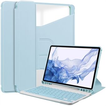 Til Samsung Galaxy Tab S9 360-graders roterende stander tablet-etui i PU-læder+akryl-cover (uden tastatur)