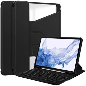 Til Samsung Galaxy Tab S9 360-graders roterende stander tablet-etui i PU-læder og akryl cover (uden tastatur)