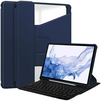 Til Samsung Galaxy Tab S9 360 graders roterende stativ tablet etui i PU læder+akryl cover (uden tastatur)