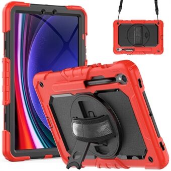 Til Samsung Galaxy Tab S9 (X710 / X716B / X718U) PC+Silicone Kickstand Case Anti-Drop Tablet Cover med PET skærmfilm