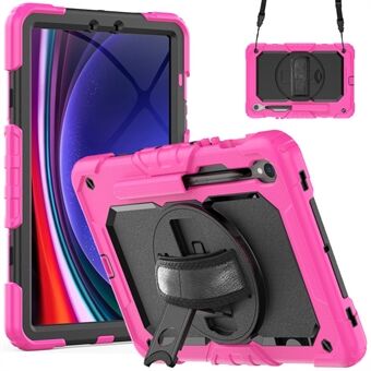 Til Samsung Galaxy Tab S9 (X710 / X716B / X718U) PC+Silicone Kickstand Case Anti-Drop Tablet Cover med PET Skærmbeskyttelsesfilm