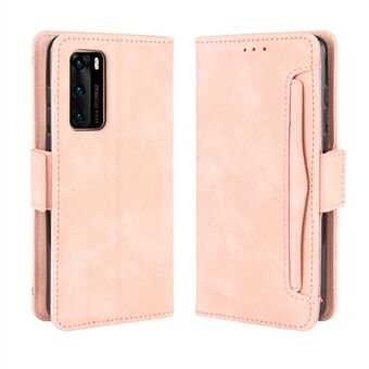 Multiple Card Slots Læder Wallet Stand Shell til Huawei P40