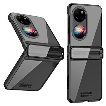 Til Huawei P50 Pocket galvanisering Klart etui Hard PC-beskyttende telefoncover med lille skærmfilm