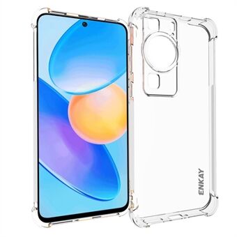 ENKAY HAT Prince til Huawei P60 Drop-sikker gennemsigtig TPU telefoncover Gennemsigtigt telefoncover med anti-slip Edge