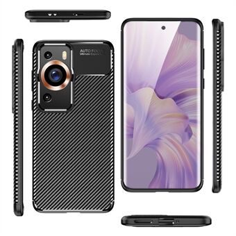 Til Huawei P60 Pro kulfiber tekstur telefon etui Anti-ridse blød TPU-beskyttende telefoncover