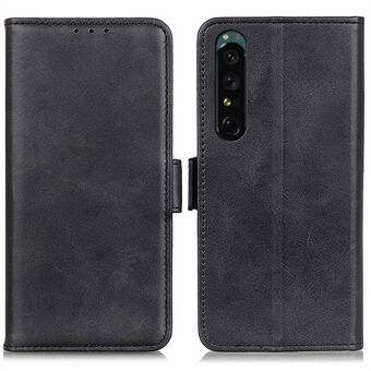 Til Sony Xperia 1 IV tekstureret læder pung telefonetui Dobbelt magnetisk lås Stand Funktion Flip Cover