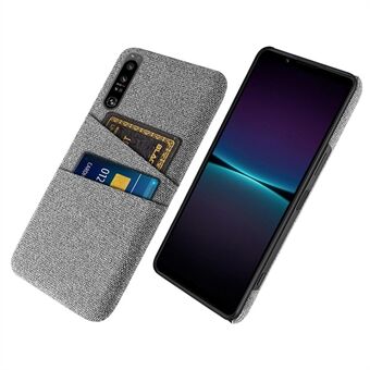 Til Sony Xperia 1 IV Cloth Texture Dual Card Slots Velbeskyttet telefontaske Cloth + PC Anti-drop Telefon Bagcover