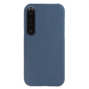 Magnetisk telefonsag til Sony Xperia 1 IV 5G, ægte ko læder belagt med litchi tekstur PC-cover.