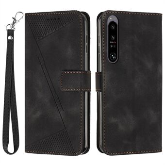 Til Sony Xperia 1 IV 5G Stand Wallet TPU+PU Læder Telefon Etui Trekantet Præget Telefon Cover