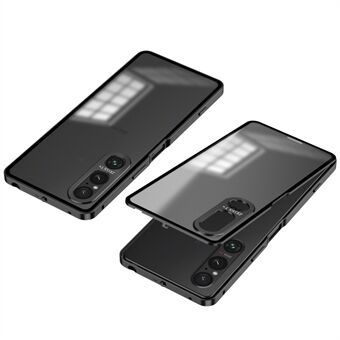 Til Sony Xperia 1 V Mat Etui Aluminium Legering+PC Telefoncover med Pop-Up Snap Lås