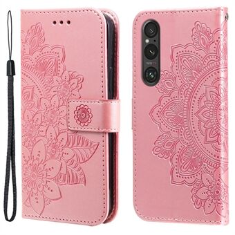 Til Sony Xperia 1 V-etui Blomstermønster Pungstil Læder Telefoncover