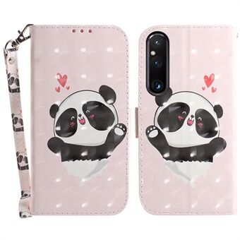 Wallet Phone Case til Sony Xperia 1 V Stødsikker etui PU Læder Folio Flip Cover med rem