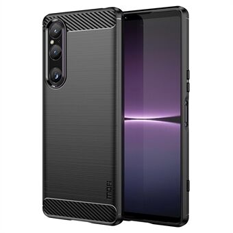 MOFI JK TPU Series-1 til Sony Xperia 1 V kulfiberbørstet telefoncover Blød TPU-telefonbagcover